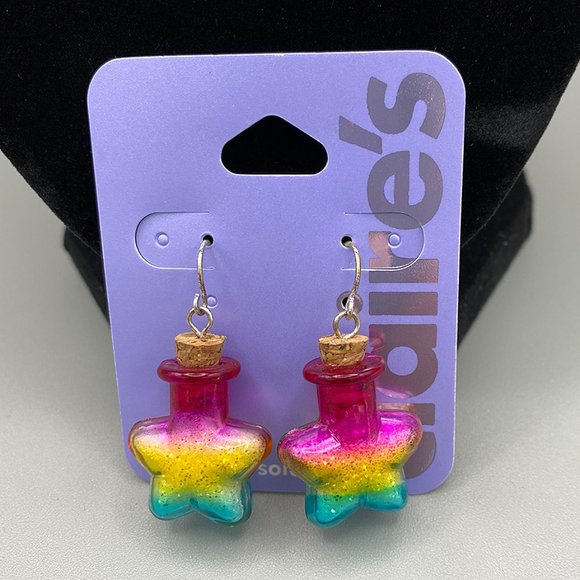 Rainbow Star Bottle with Glitter Pendant – Necklace & Earrings Set - Picture 3 of 5